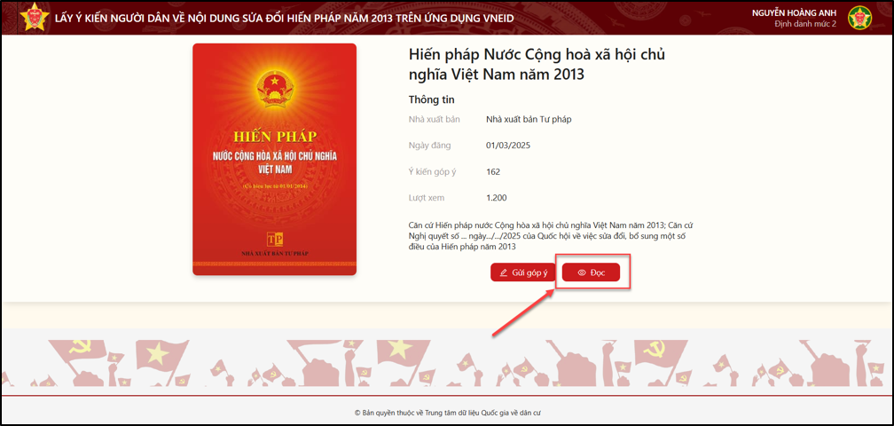 Sửa đổi Hiến pháp 2013: 2 cách góp ý trên VNeID và web VNeID- Ảnh 8. Sửa đổi Hiến pháp 2013: 2 cách góp ý trên VNeID và web VNeID- Ảnh 8.
