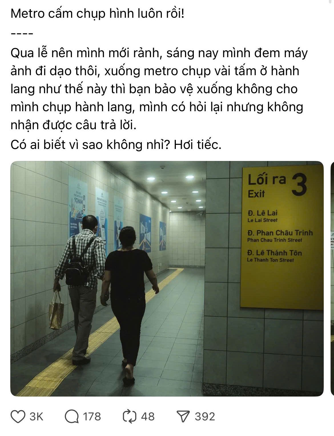 Metro có thực sự cấm chụp hình? Metro có thực sự cấm chụp hình?