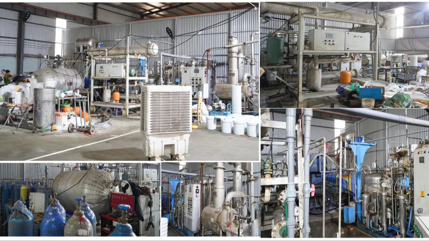 Triệt phá đường dây sản xuất hàng tấn khí cười mỗi ngày - Ảnh 1.
