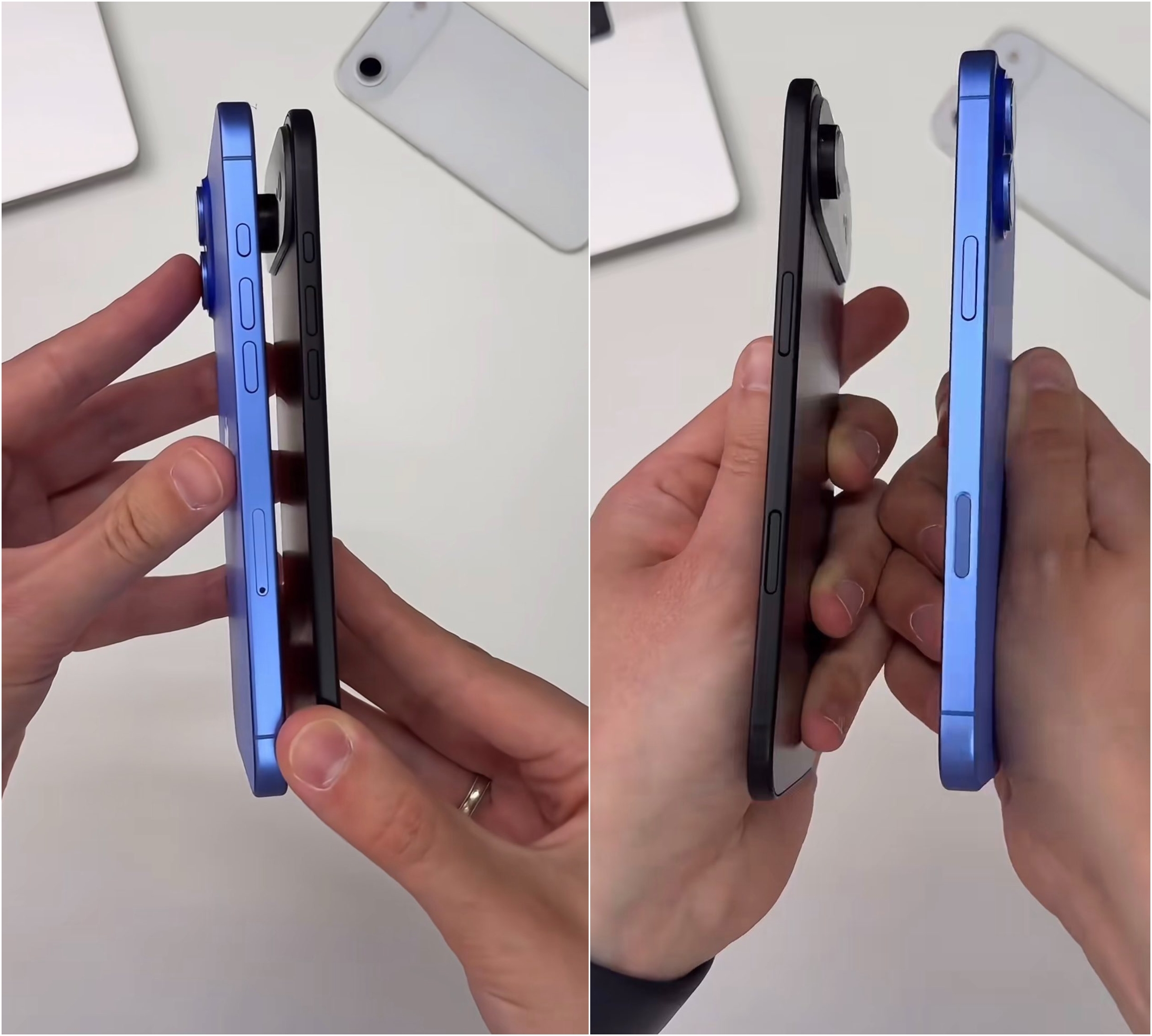 Lộ ảnh thực tế iPhone 17 Air 'so găng' độ mỏng cùng iPhone 16 Plus - Ảnh 1.
