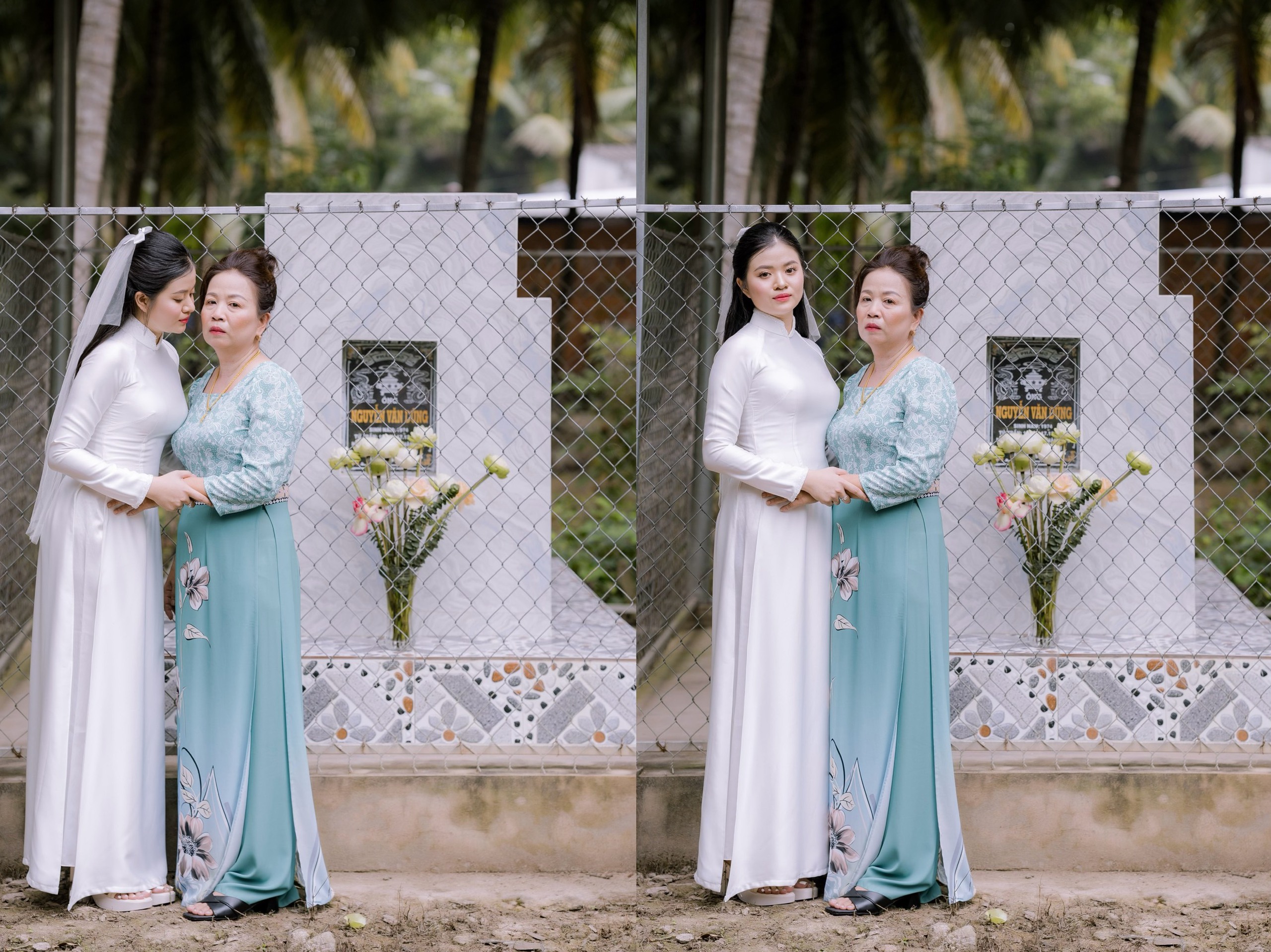 Cô dâu nghẹn lòng đến mộ cha chụp hình kỷ niệm trước giờ về nhà chồng - Ảnh 3.