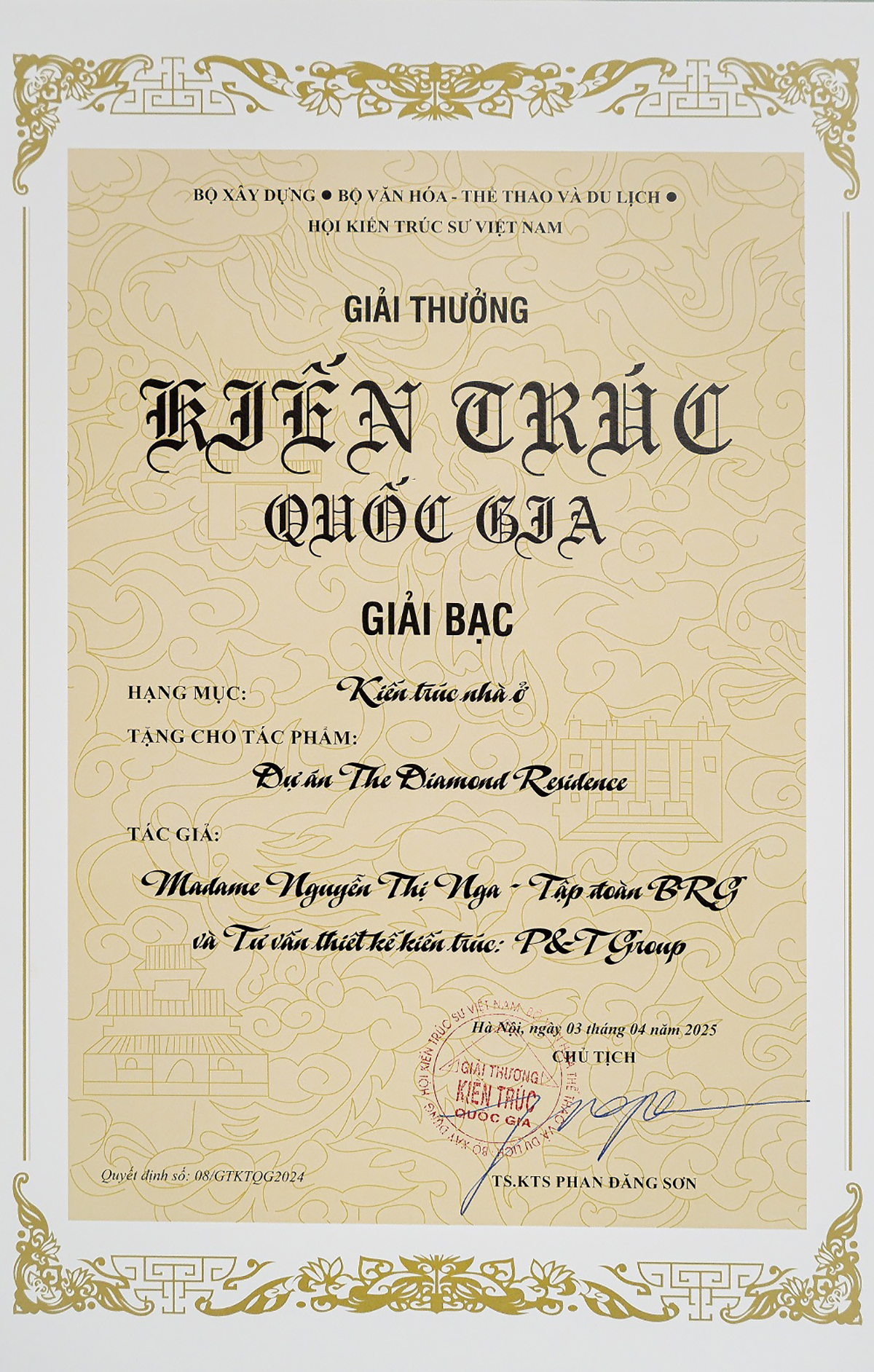 Diamond Residence được vinh danh tại Giải thưởng Kiến trúc Quốc gia 2024 - 2025 - Ảnh 1. Diamond Residence được vinh danh tại Giải thưởng Kiến trúc Quốc gia 2024 - 2025 - Ảnh 1.