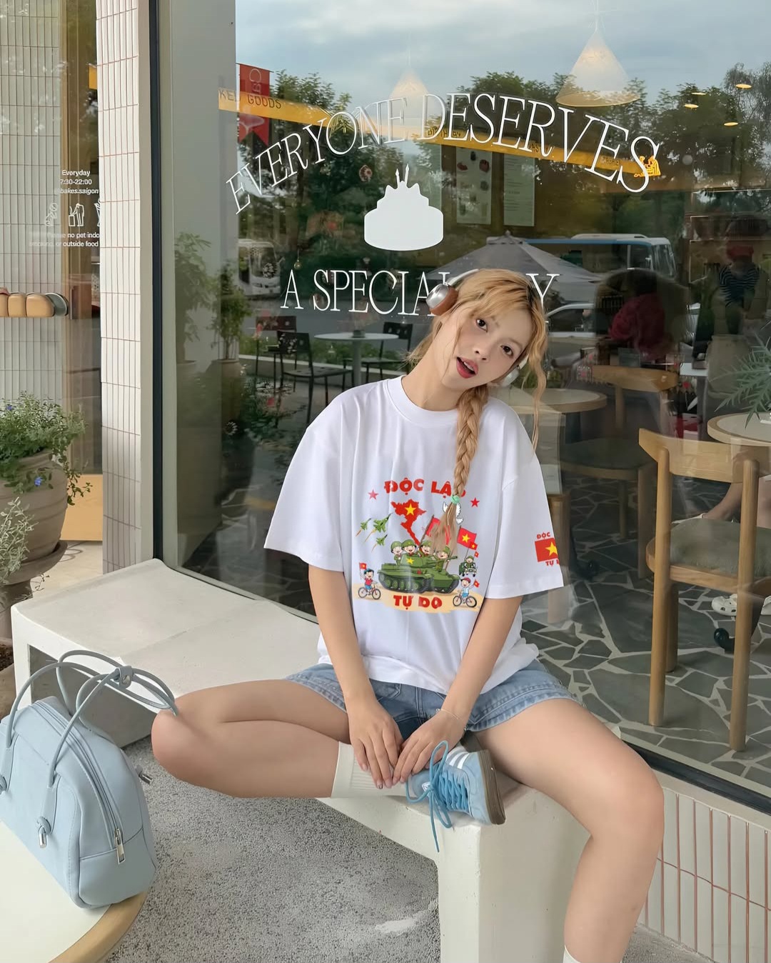 bạn trẻ loungewear áo thun oversize pastel shorts