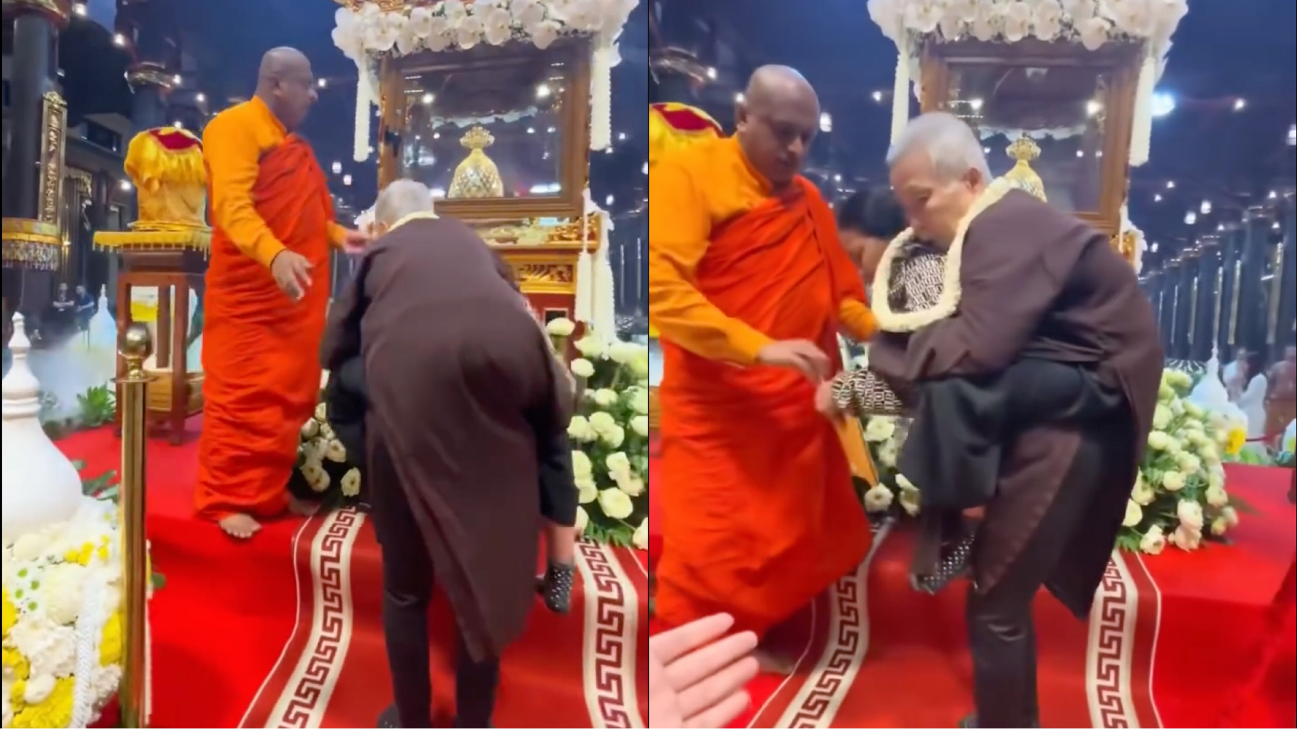 Xúc động con gái cõng mẹ già chiêm bái xá lợi Phật: ‘Cõng Phật trên lưng’ Xúc động con gái cõng mẹ già chiêm bái xá lợi Phật: ‘Cõng Phật trên lưng’