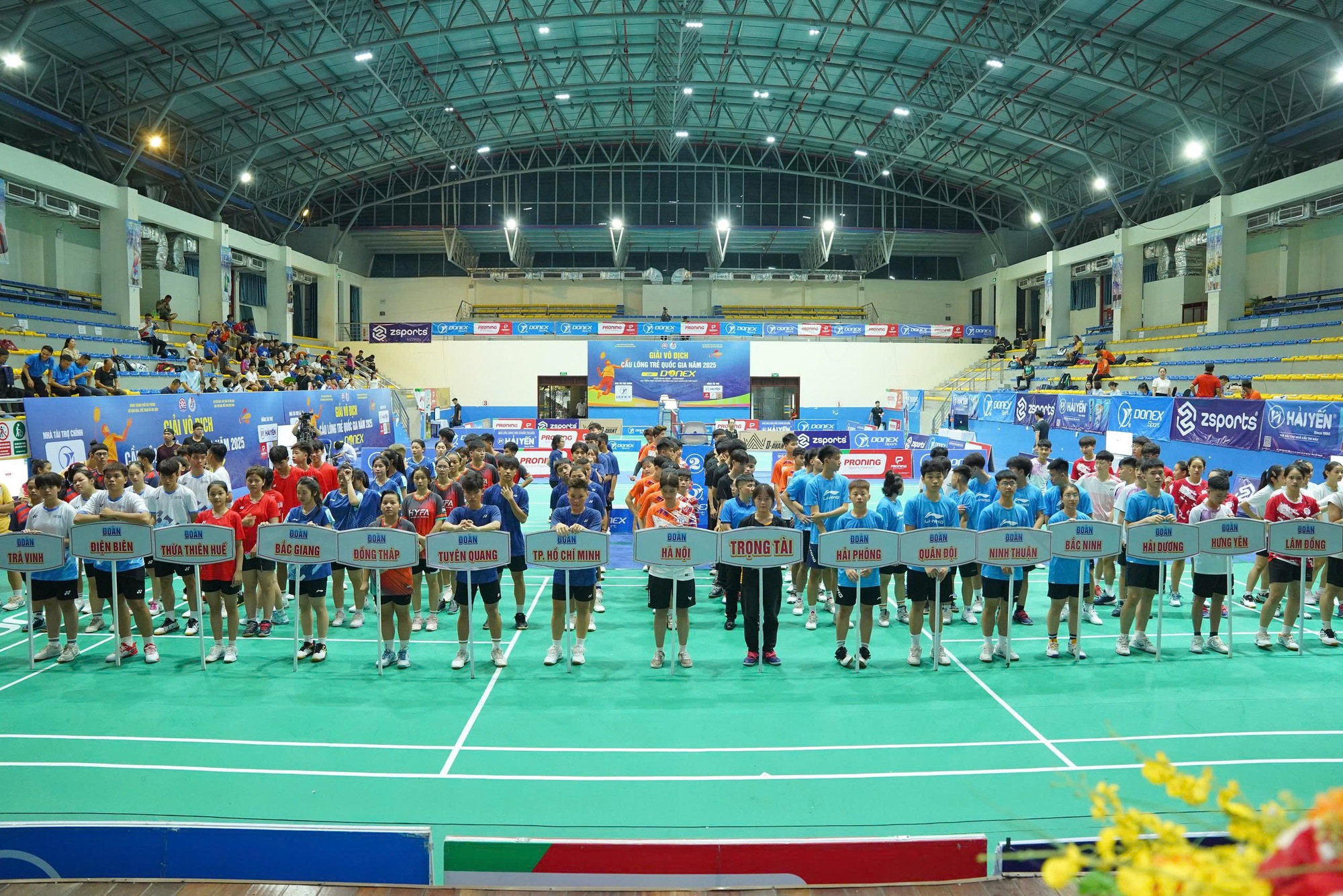 Young badminton players competing in Vietnam tournament