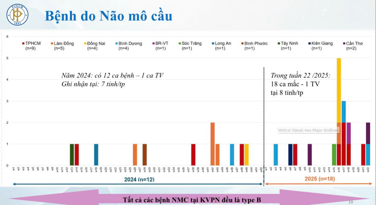 Ca mắc não mô cầu tại phía Nam tăng cao trong nửa đầu năm 2025 - Ảnh 1.