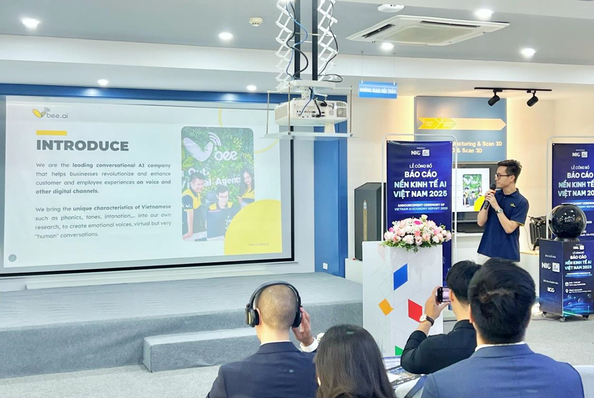 Vbee tham dự 'Lễ công bố Báo cáo nền kinh tế AI Việt Nam 2025'- Ảnh 3. Vbee tham dự 'Lễ công bố Báo cáo nền kinh tế AI Việt Nam 2025'- Ảnh 3.