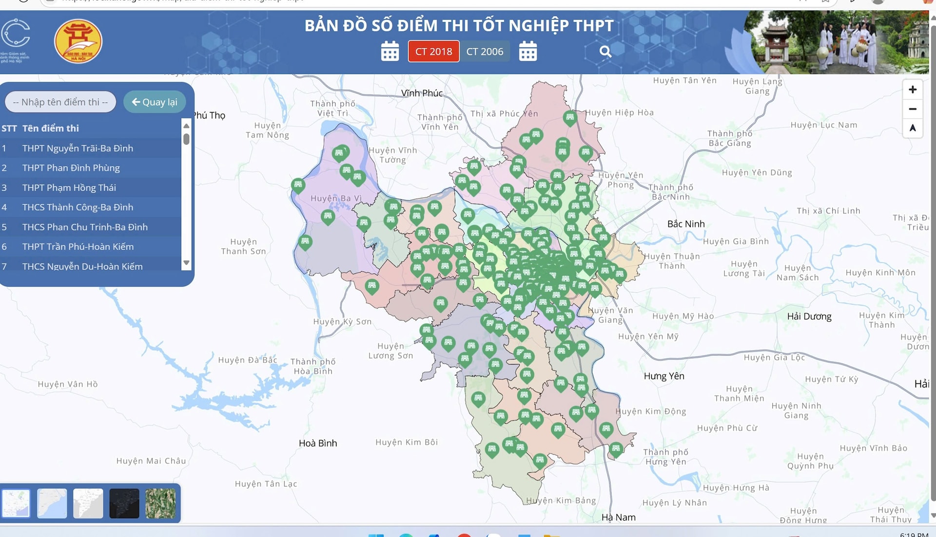 Hà Nội công bố bản đồ số giúp thí sinh tìm điểm thi tốt nghiệp THPT - Ảnh 1.