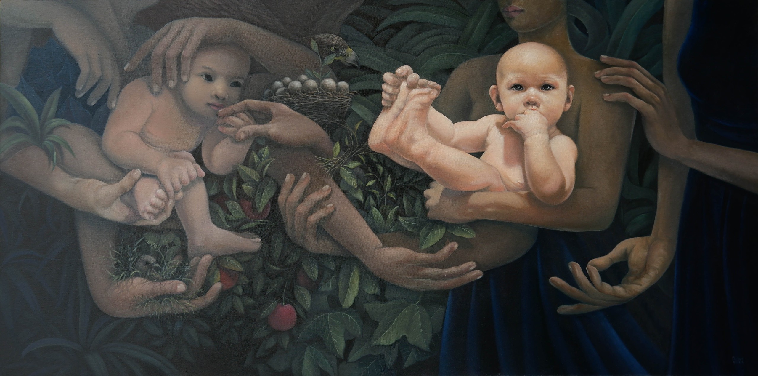 סיפור האהבה האימהית בציוריו של האמני נגוין נהו דוק - תמונה 3. Câu chuyện về tình mẫu tử trong tranh của họa sĩ Nguyễn Như Đức- Ảnh 3.