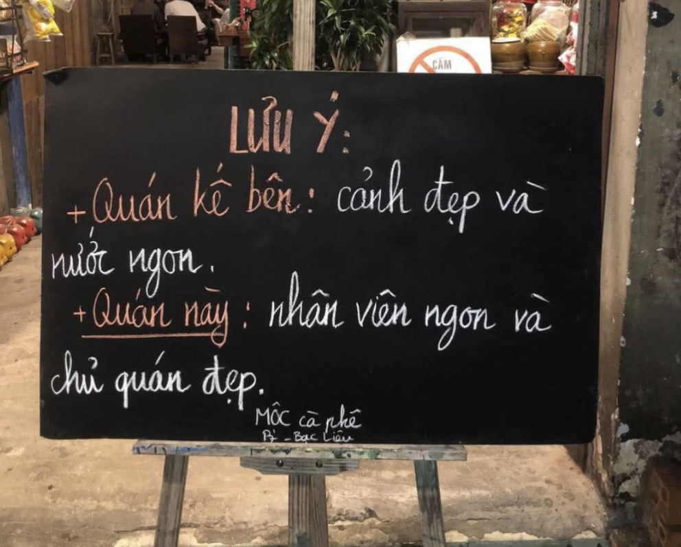 Quán cà phê miền Tây gây bão mạng với bảng thông báo ‘mặn mà’ có 1-0-2 Quán cà phê miền Tây gây bão mạng với bảng thông báo ‘mặn mà’ có 1-0-2