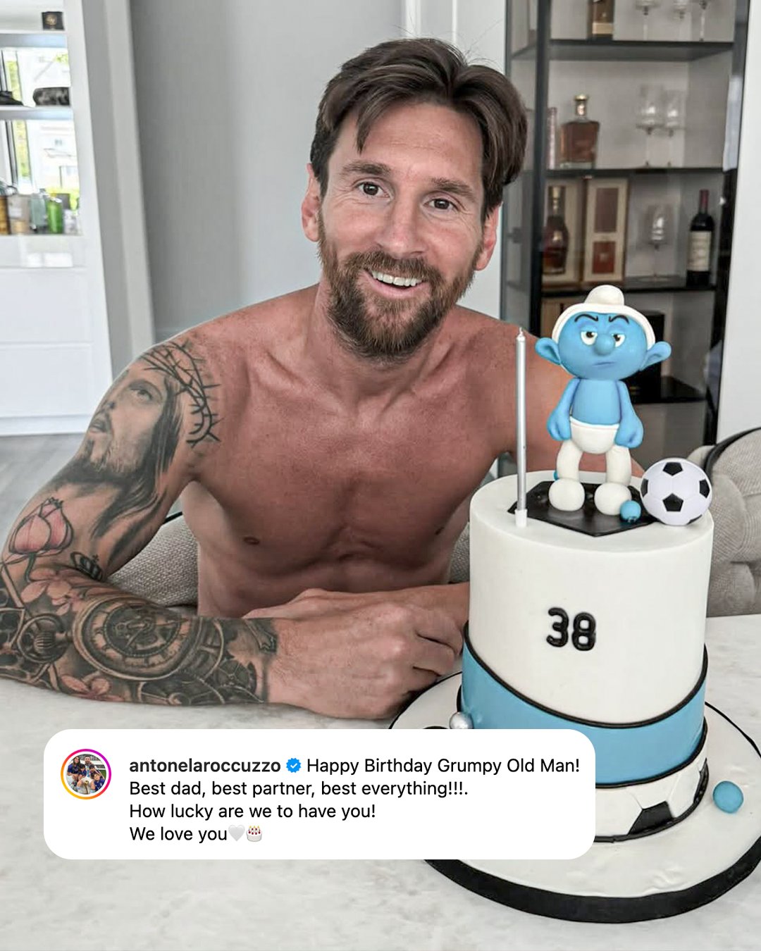 Messi's wife posts husband's birthday photo in Smurf style: Creates a ...