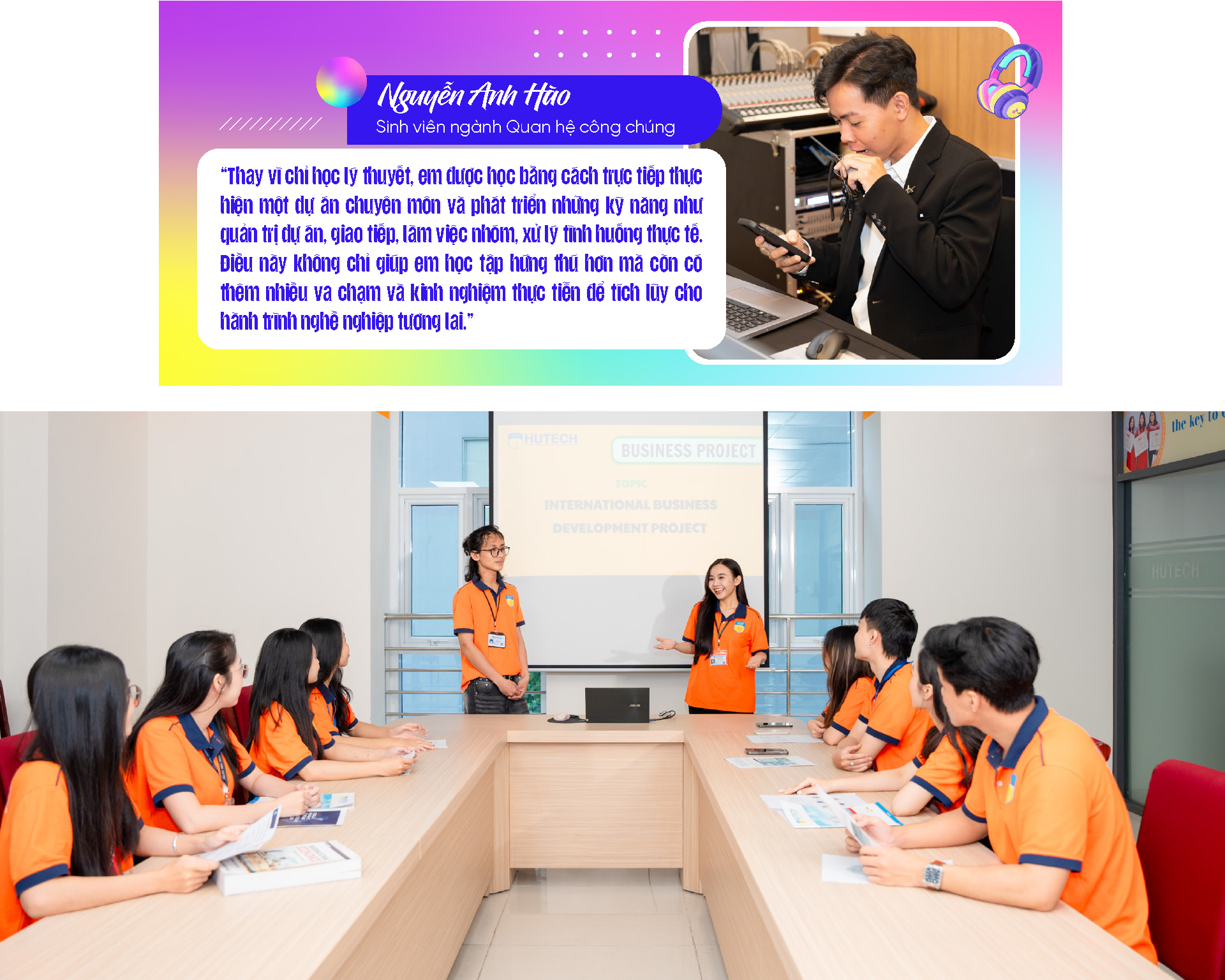 ستارههای بازیگری HUTECH: جایی که استعدادهای دانشجویی در دانشگاه HUTECH میدرخشند - عکس ۲. HUTECH Acting Stars: Nơi tỏa sáng tài năng sinh viên tại đại học HUTECH - Ảnh 2.