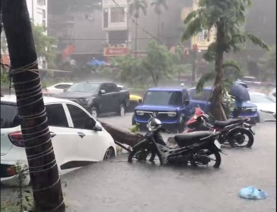 Dân cuống cuồng di chuyển xe ra khỏi hầm chung cư bị ngập sâu Dân cuống cuồng di chuyển xe ra khỏi hầm chung cư bị ngập sâu
