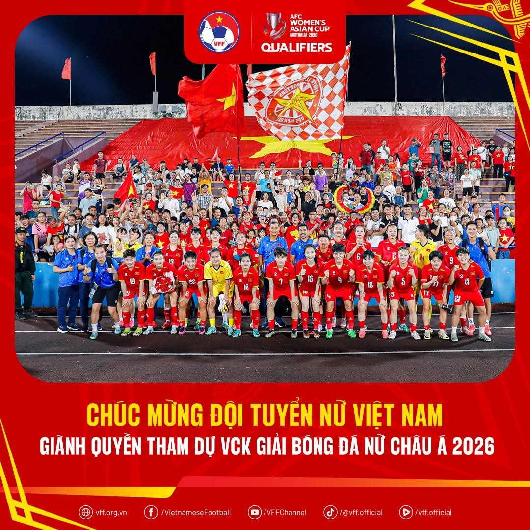 AFC מעניקה  AFC tặng ‘quà đặc biệt’ chúc mừng đội tuyển nữ Việt Nam, ca ngợi VFF và sân Việt Trì- Ảnh 1.