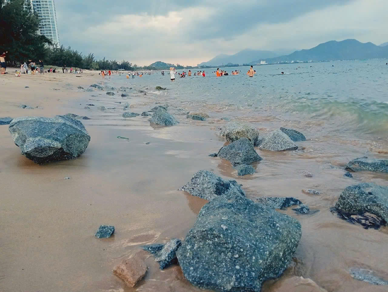 'Rừng' đá chẻ bỗng nhiên xuất hiện trên bãi biển Bình Sơn - Ninh Chữ - Ảnh 1. 'Rừng' đá chẻ bỗng nhiên xuất hiện trên bãi biển Bình Sơn - Ninh Chữ - Ảnh 1.