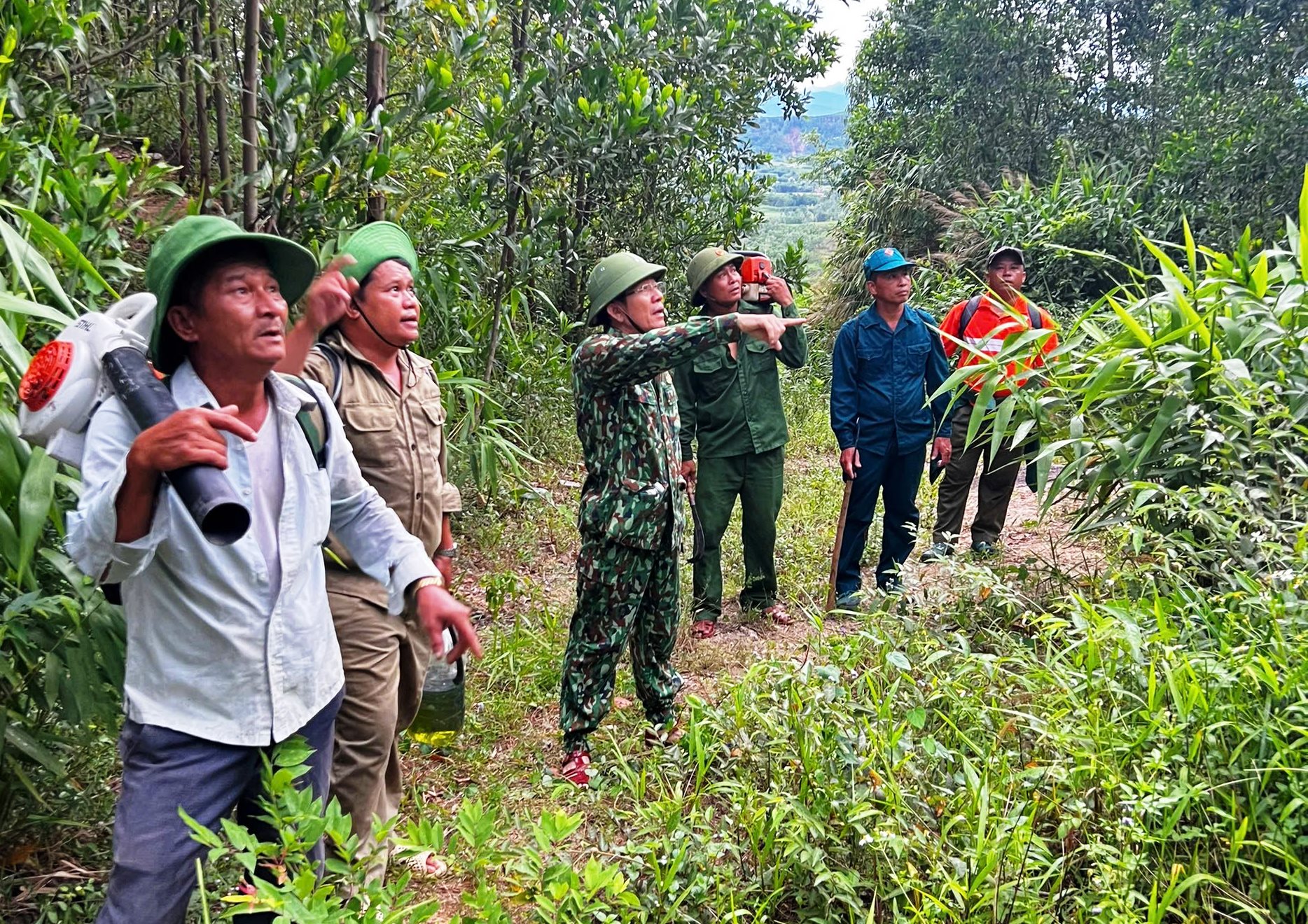 Phó chủ tịch TP.Đà Nẵng leo lên đỉnh núi chỉ đạo vụ cháy rừng quy mô lớn- Ảnh 1.