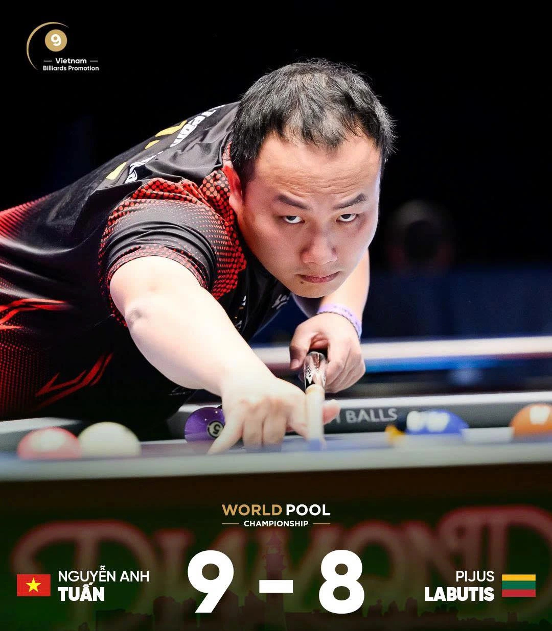 ប៊ីយ៉ា៖ កីឡាករវៀតណាមបាញ់ខ្លាំងឈ្នះគូប្រកួតខ្លាំងៗ - រូបថត ១. Billiards: Cơ thủ Việt Nam tung siêu phẩm, thắng thót tim đối thủ cực mạnh- Ảnh 1.