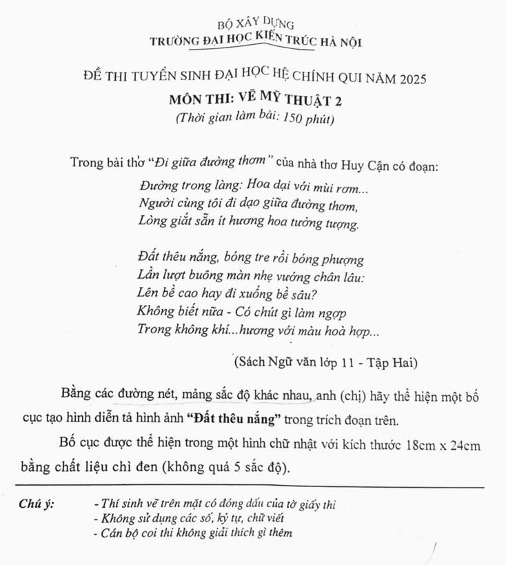 Đề thi 'vẽ mà như văn' của trường kiến trúc được đánh giá hay và độc đáo - Ảnh 1.
