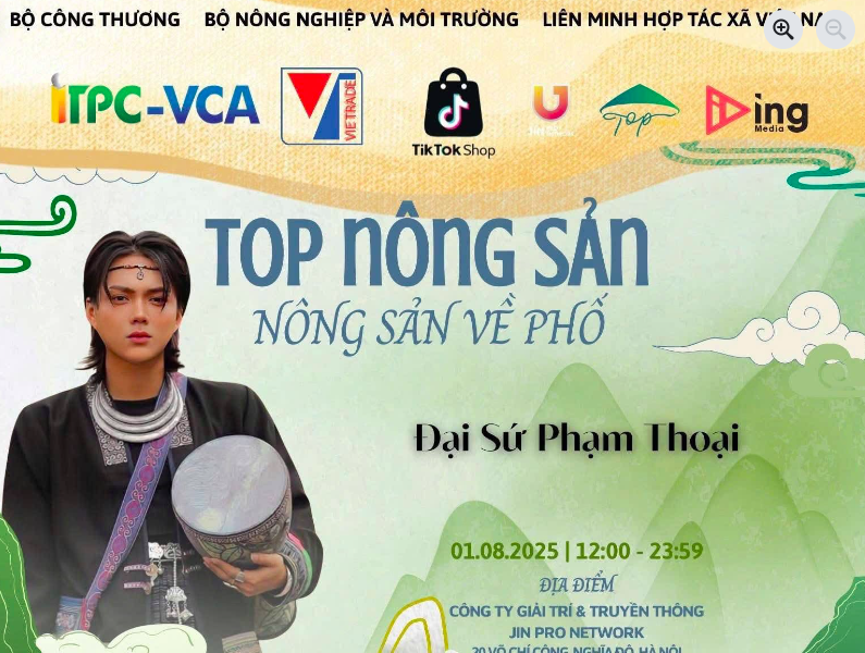 Bộ Công thương không bổ nhiệm TikToker Phạm Thoại làm đại sứ VIETNAM OCOPEX 2025- Ảnh 1. Bộ Công thương không bổ nhiệm TikToker Phạm Thoại làm đại sứ VIETNAM OCOPEX 2025- Ảnh 1.