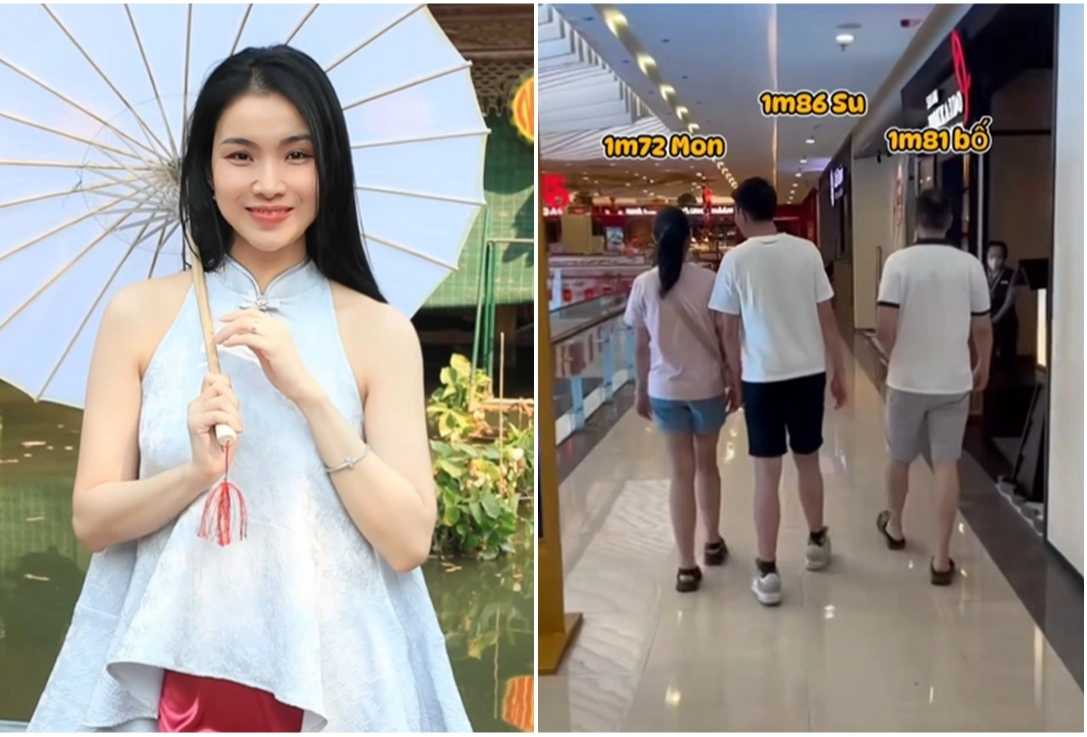 Hoa hậu Thùy Lâm khoe 2 con sở hữu chiều cao 'khủng' - Ảnh 1.