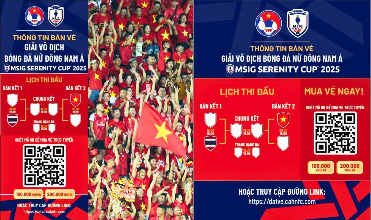 Jak koupit vstupenky na fandění vietnamskému ženskému týmu v semifinále AFF Cupu, kolik stojí? - Foto 1. Mua vé cổ vũ đội tuyển nữ Việt Nam đấu bán kết AFF Cup thế nào, giá bao nhiêu?- Ảnh 1.