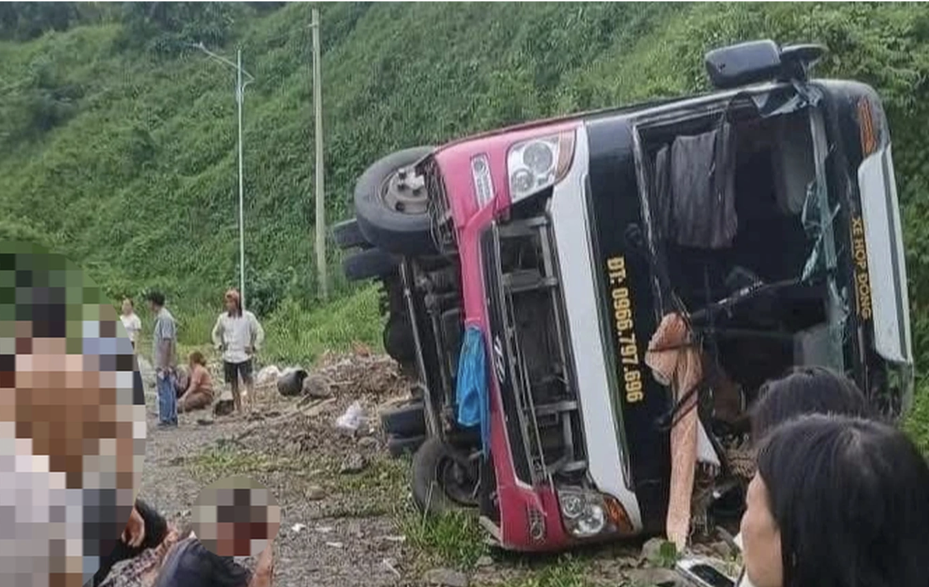 Cục CSGT thông tin vụ lật xe khách ở dốc Cun khiến 1 người tử vong - Ảnh 1.
