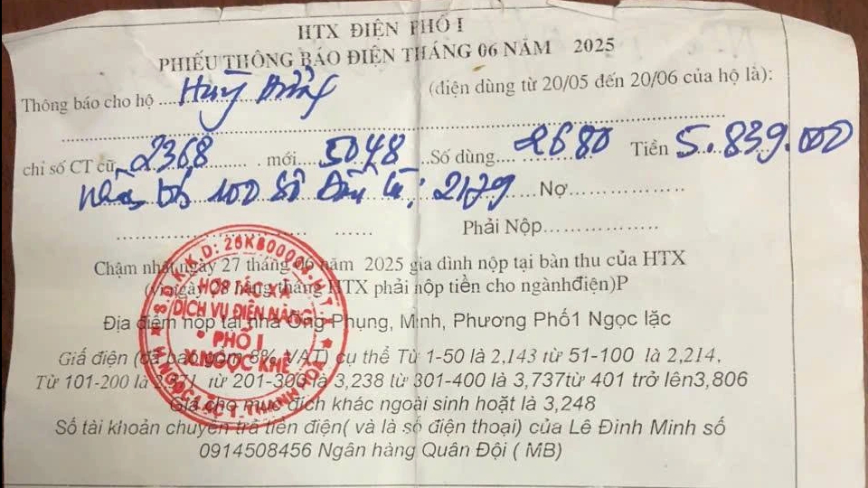 Tiền điện tăng cao hơn 30 lần gây hoang mang cho người dân tại thanh hóa - Ảnh 1.