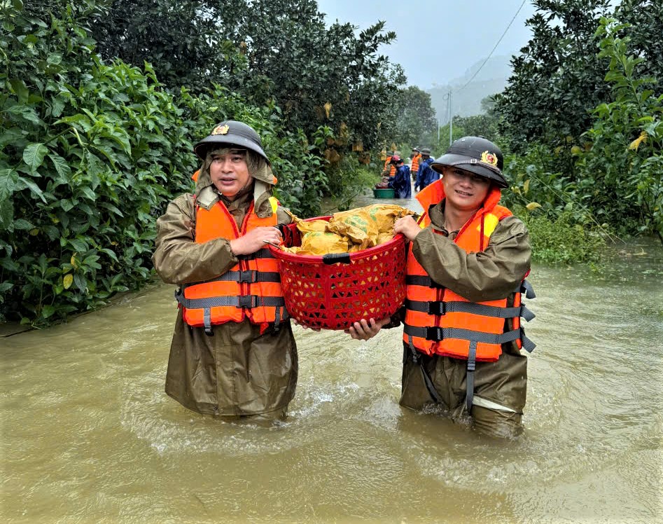 Hỗ trợ thu hoạch bưởi Phúc Trạch sau khi bão số 6 gây ngập úng - Ảnh 4. Hỗ trợ thu hoạch bưởi Phúc Trạch sau khi bão số 6 gây ngập úng - Ảnh 4.