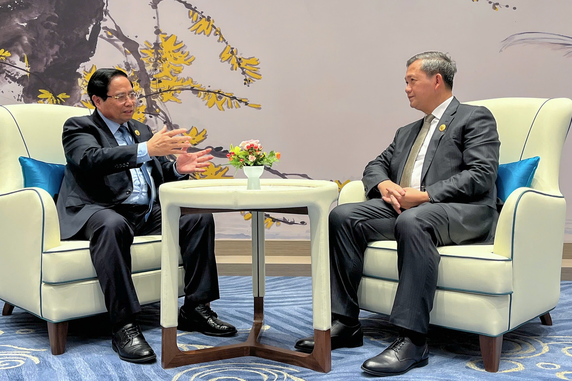 Thủ tướng Phạm Minh Ch&iacute;nh hội kiến Chủ tịch Ch&iacute;nh hiệp to&agrave;n quốc Trung Quốc - Ảnh 2.