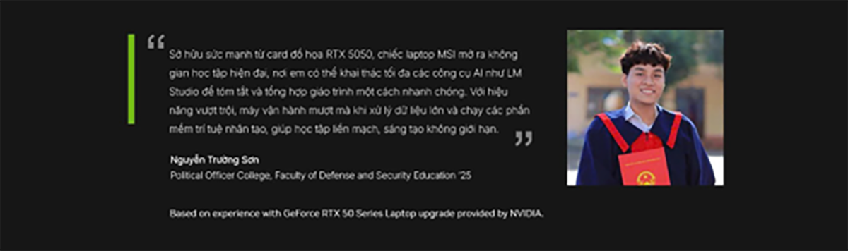 NVIDIA GeForce RTX™ Laptop - AI power accompanies Students! - Photo 5. Laptop NVIDIA GeForce RTX™ - Sức mạnh AI đồng hành cùng Sinh viên!- Ảnh 5.