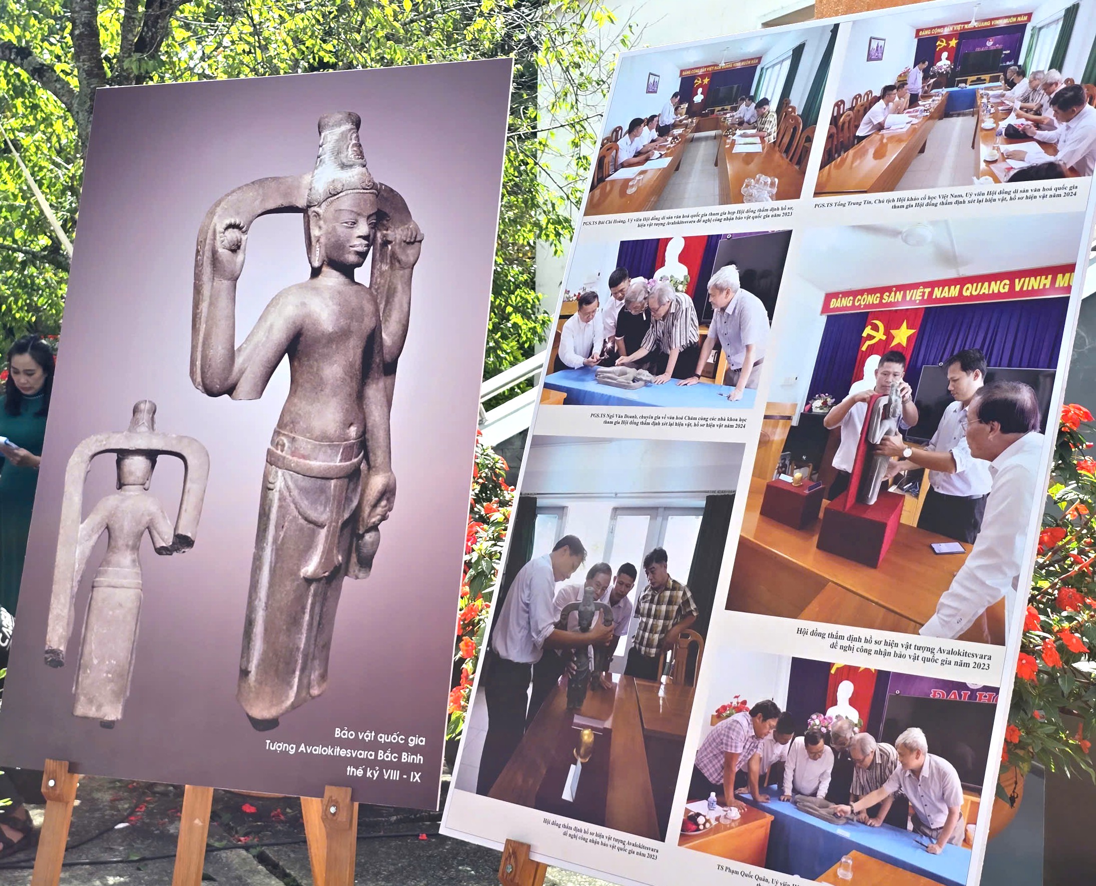 Close-up patung Avalokitesvara di Bac Binh yang diakui sebagai harta nasional - Foto 1. Cận cảnh tượng Avalokitesvara Bắc Bình được công nhận bảo vật quốc gia- Ảnh 1.
