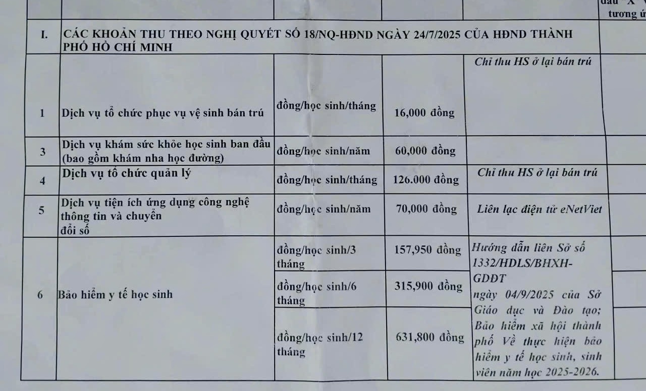 TP.HCM: Phụ huynh ngỡ ngàng với nhiều khoản thu đầu năm học - Ảnh 1.