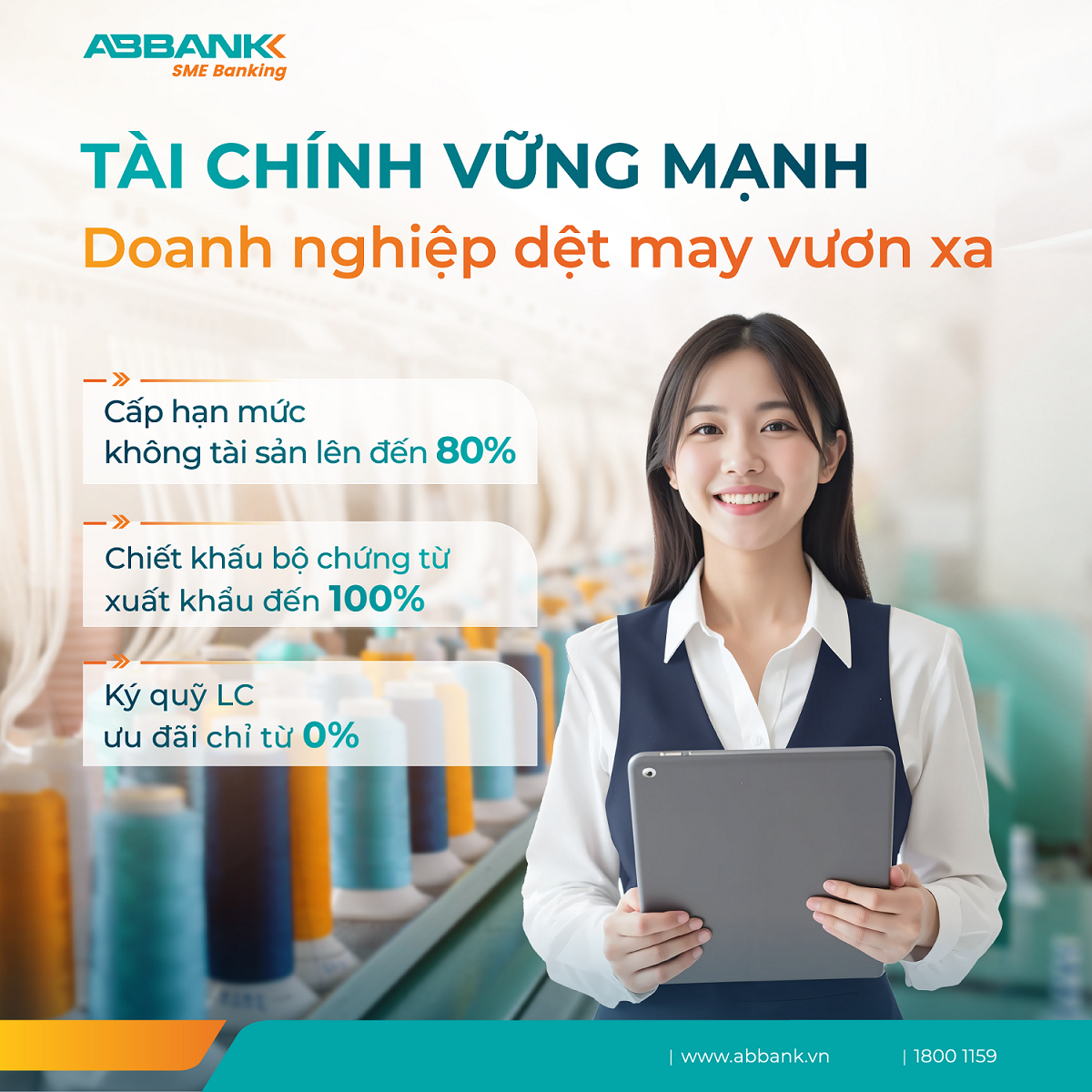 ABBANK hỗ trợ doanh nghiệp dệt may tiếp cận vốn với lãi suất từ 2,35%/năm - Ảnh 1.