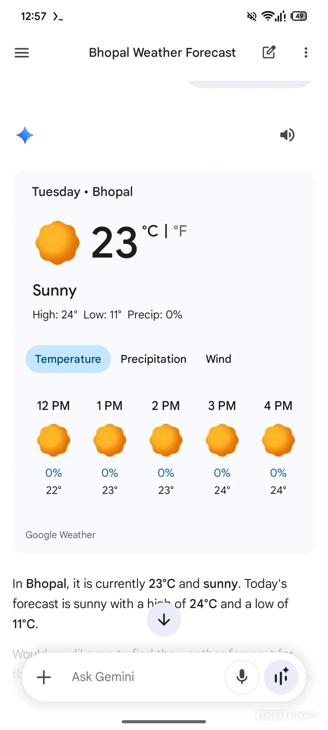 Gemini vừa cập nhật tính năng xem thời tiết tương tác cực tiện lợi trên smartphone - Ảnh 1.