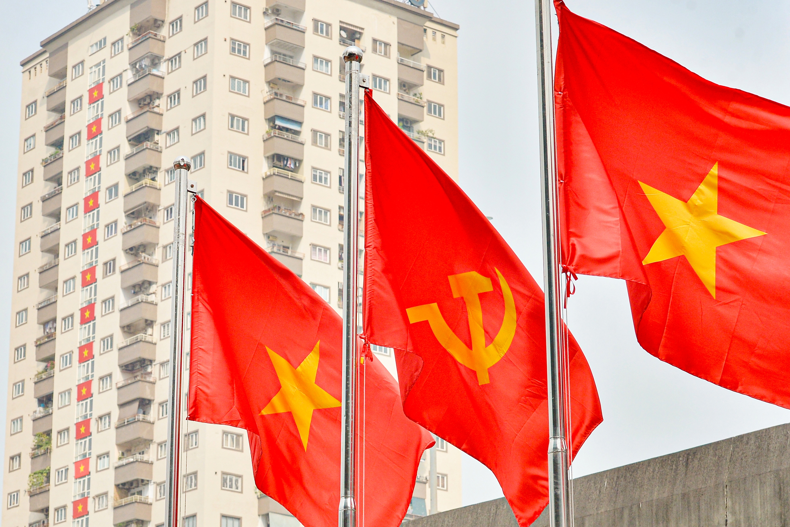 Hà Nội rực rỡ cờ hoa chào mừng Đại hội XIV của Đảng - Ảnh 11.