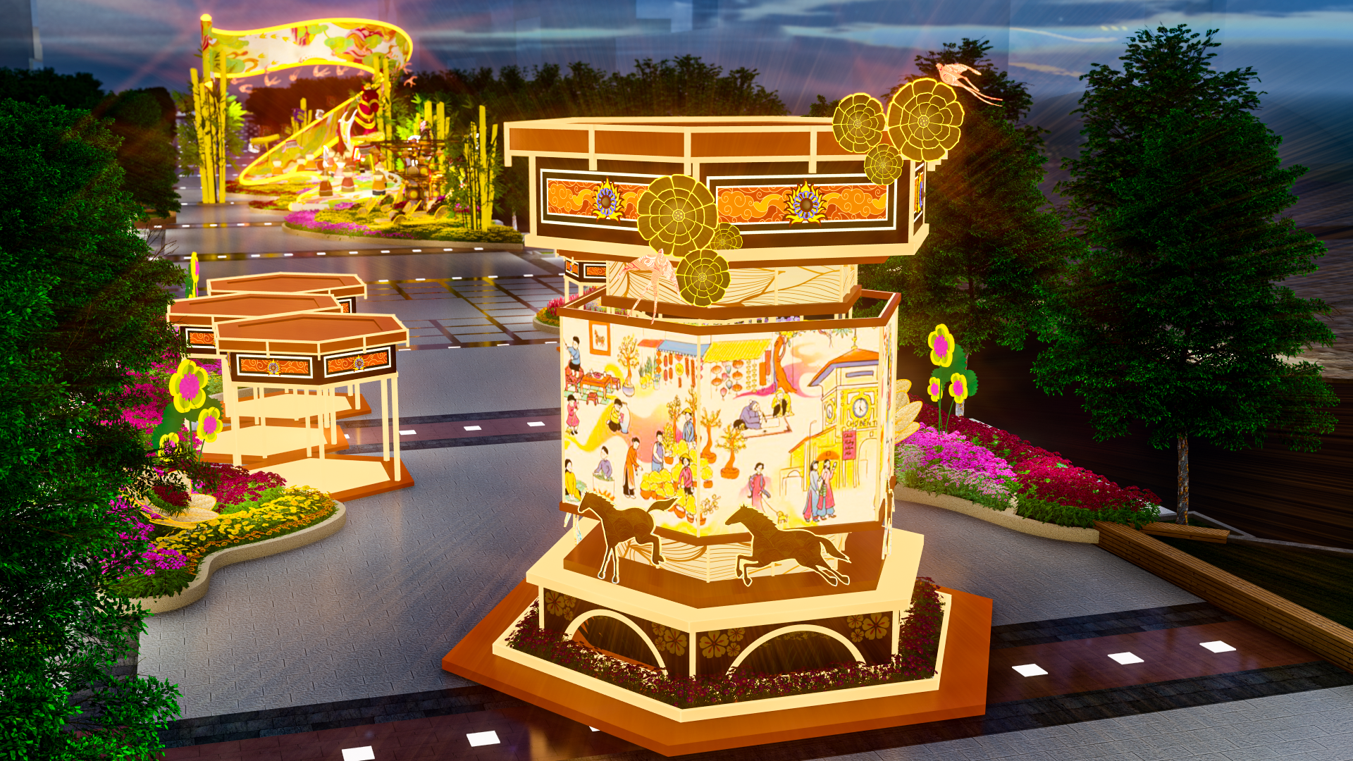 Đường hoa Nguyễn Huệ Tết Bính Ngọ: Hé lộ linh vật ngựa cao gần 7 m - Ảnh 8.