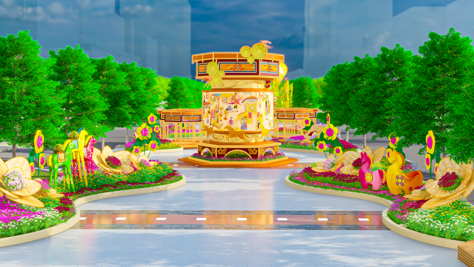 Đường hoa Nguyễn Huệ Tết Bính Ngọ: Hé lộ linh vật ngựa cao gần 7 m - Ảnh 9.