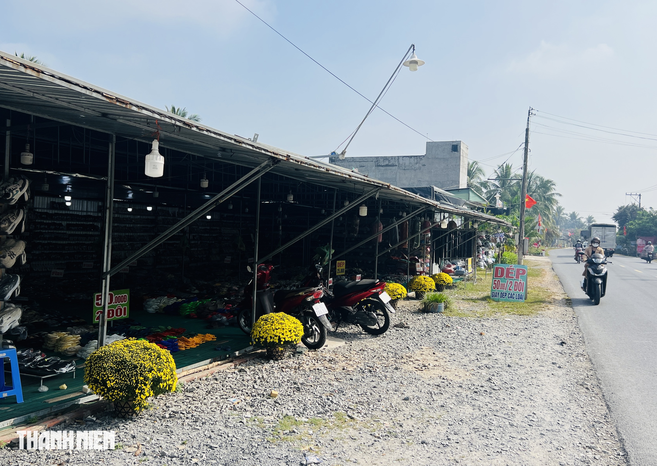 Cảnh đẹp hoa tết Chợ L&aacute;ch g&acirc;y x&uacute;c động suốt h&agrave;nh tr&igrave;nh về Bến Tre - Ảnh 1.