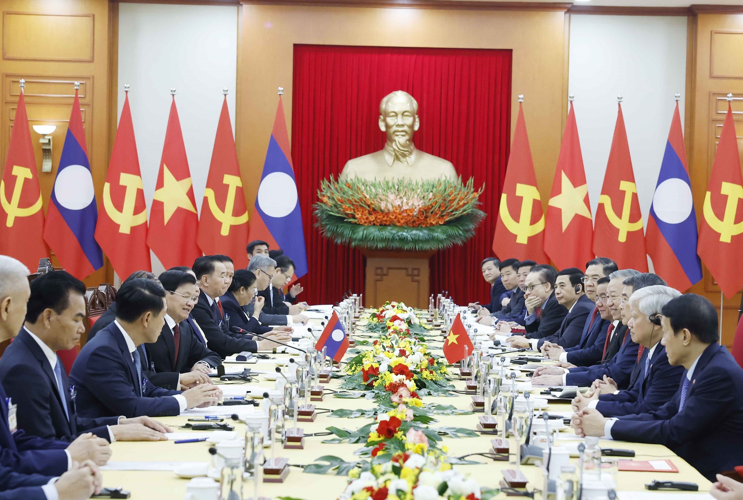 Lễ đón Tổng Bí thư, Chủ tịch nước Lào Thongloun Sisoulith - Ảnh 7.