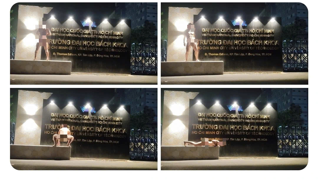 Xử phạt người đàn ông trần truồng uốn éo trước Trường Đại học Bách khoa TP.HCM- Ảnh 1.
