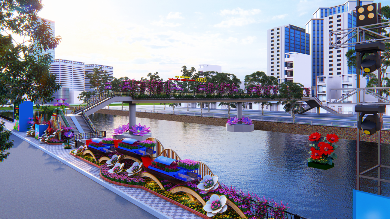 Chợ hoa xuân 'Trên bến dưới thuyền' ở phường Phú Định, TP.HCM bắt đầu từ 2.2- Ảnh 1.