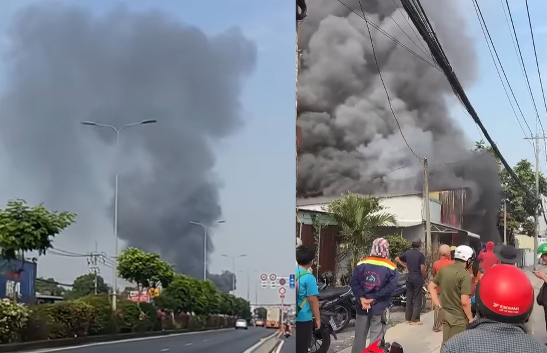 Cháy tiệm sửa xe ở Củ Chi, khói đen bốc cao trong khu dân cư- Ảnh 1.