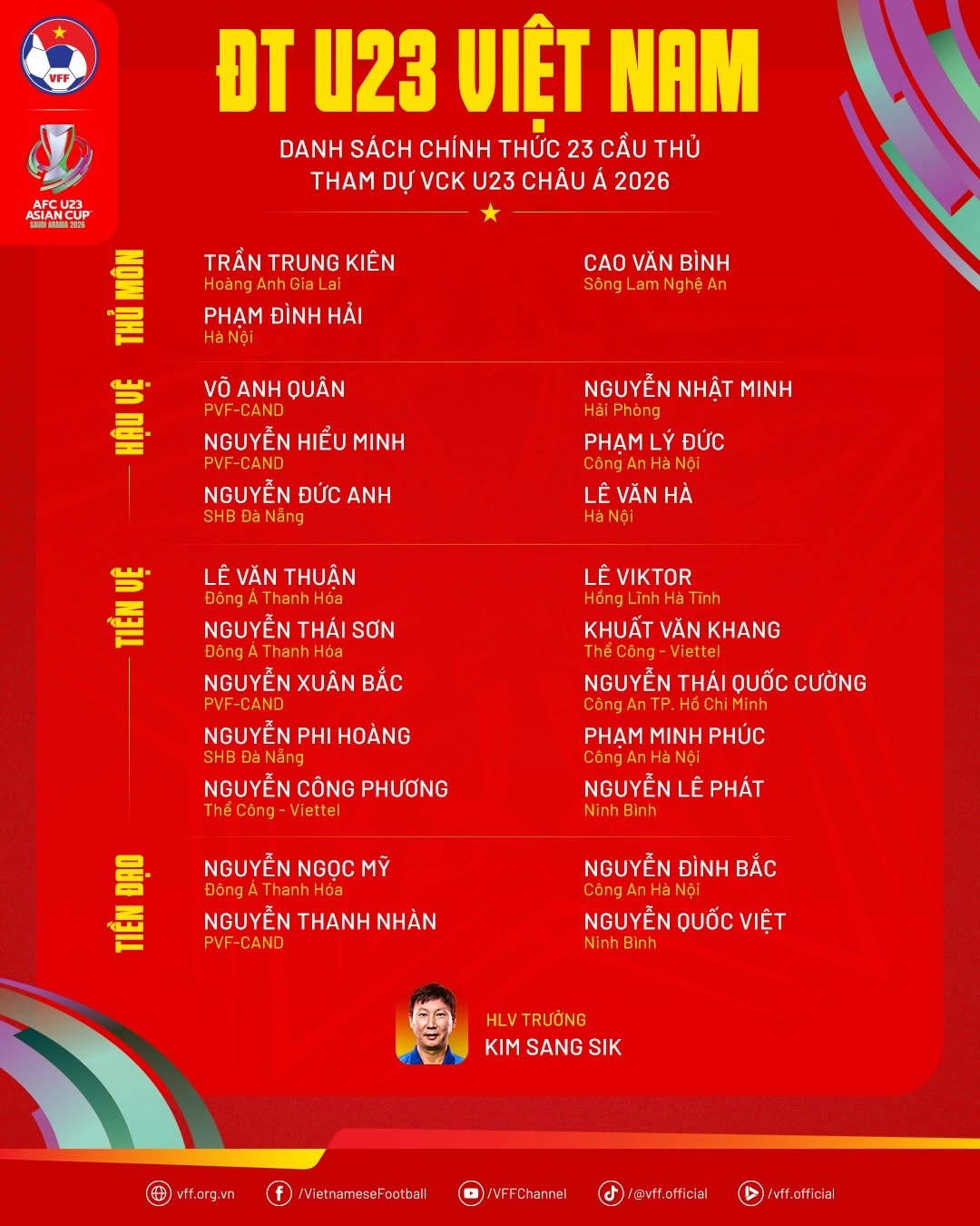 Thêm kênh phát sóng U.23 Việt Nam tại châu Á, thầy Kim chốt lần cuối danh sách 23 cầu thủ- Ảnh 1.