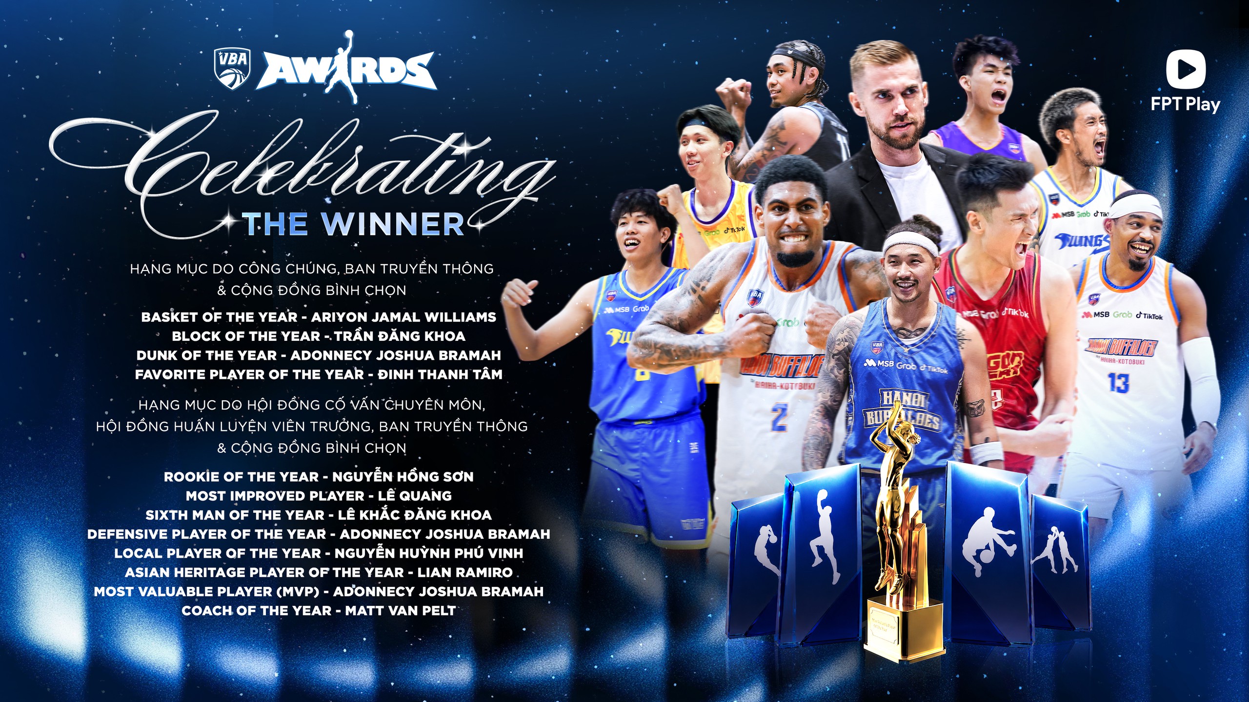 Hanoi Buffaloes thắng lớn tại VBA Awards 2026, AJ Bramah thâu tóm 3 giải thưởng - Ảnh 5.