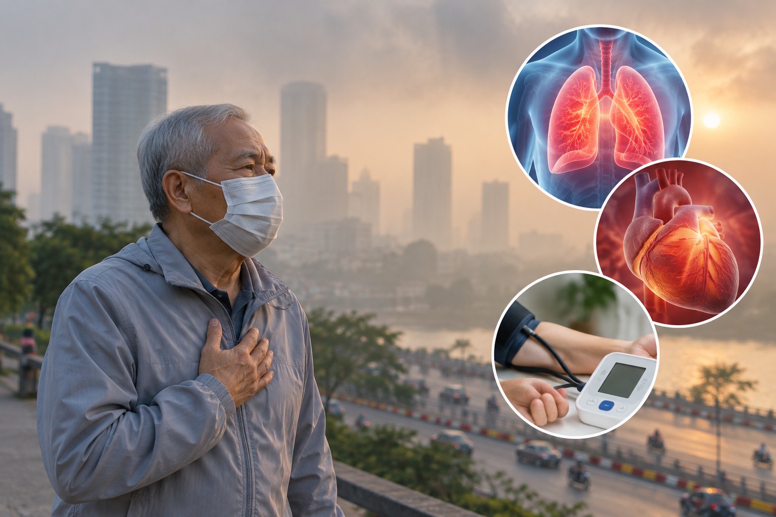 Ô nhiễm không khí: Người lớn tuổi mắc bệnh tim, phổi nên tập thể dục ...