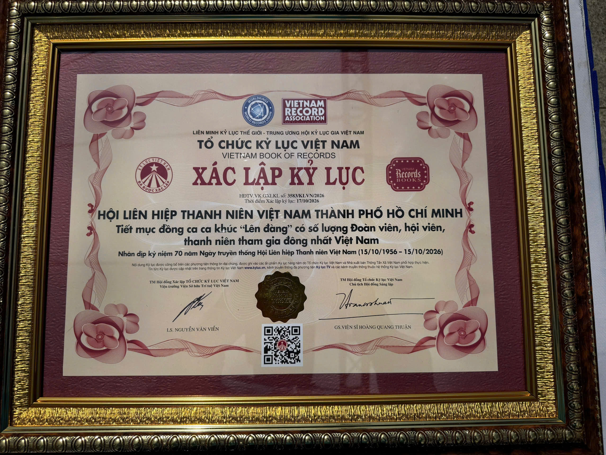 Tiết mục đồng ca khúc hát Lên đàng được nhận bằng xác lập kỷ lục Việt Nam - Ảnh 7.
