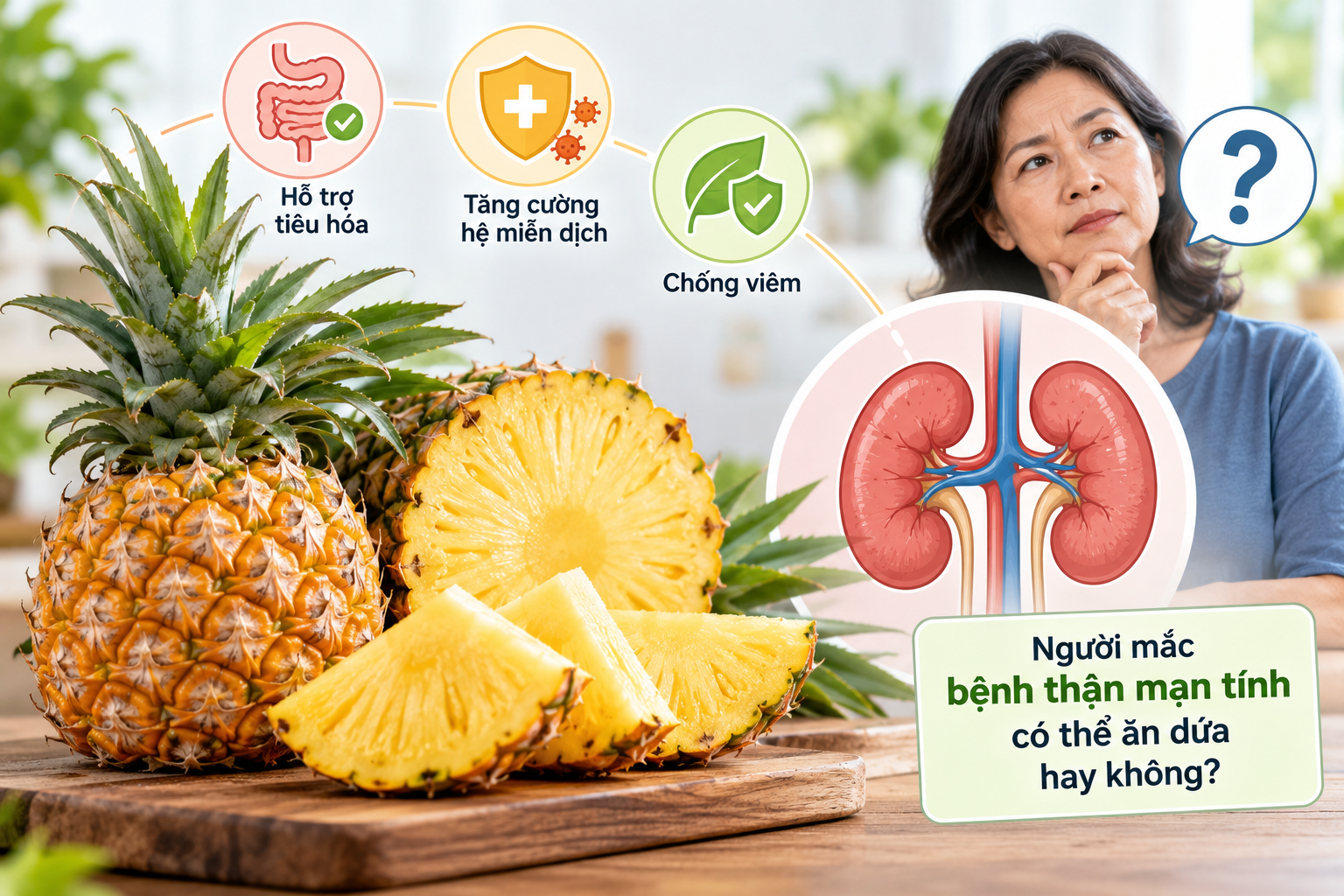 Thận yếu ăn dứa được không? Lời khuyên từ chuyên gia - Ảnh 1.