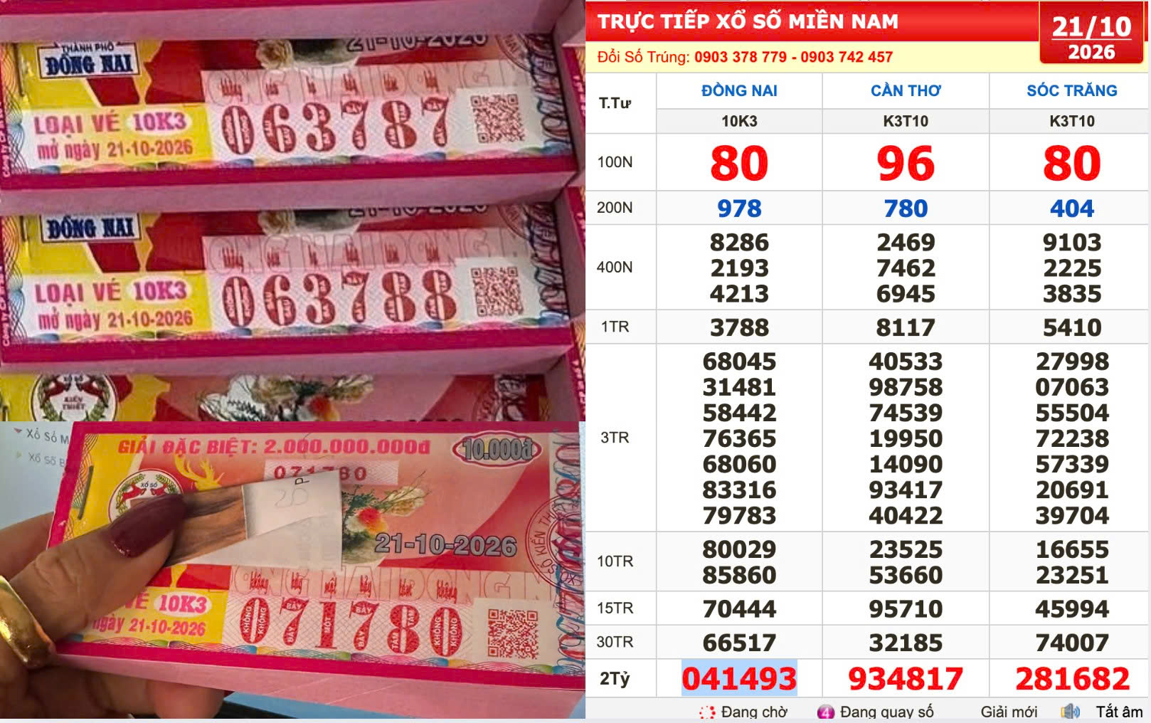 Xổ số miền Nam ngày 21 tháng 10: Thông tin nguyên cây vé trúng đài Đồng Nai - Ảnh 1.