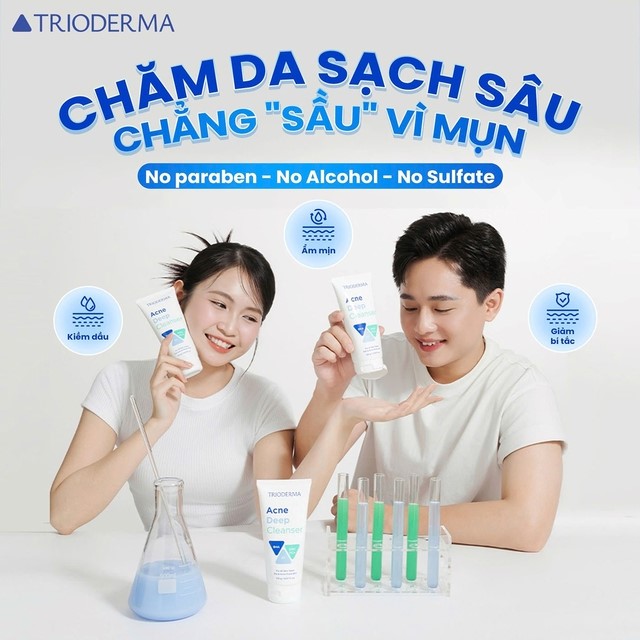 Review sữa rửa mặt Trioderma Acne Deep Cleanser có tốt với làn da dầu mụn Việt không? - Ảnh 1.