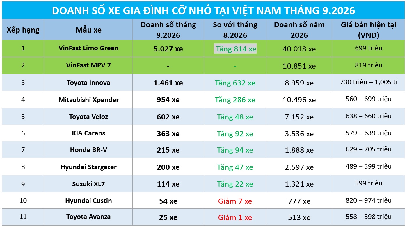 Xe gia đình cỡ nhỏ: Tìm lại đà tăng, xe xăng vẫn lép vế xe điện - Ảnh 1.